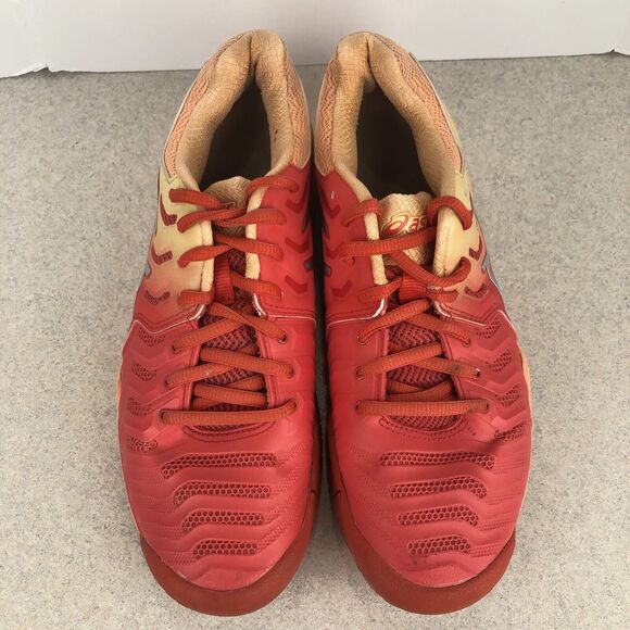 ASICS Gel-Resolution 7 Women’s Tennis Athletic Sneakers Shoes Sz 8 Orange Red - Picture 8 of 10
